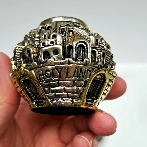 - Vintage "Holy Land" Judaica marked 925 silver Globe shaped candle  holders - Picture 2 of 9